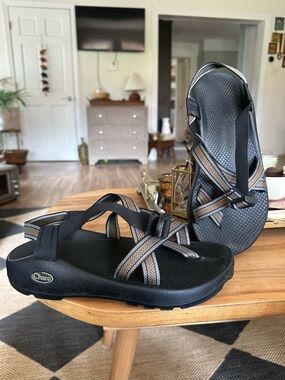 Chaco Black Sandals with Brown Straps